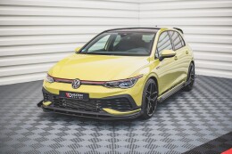 Street Pro Cup Spoilerlippe Front Ansatz für VW Golf 8 GTI Clubsport schwarz+ Hochglanz Flaps