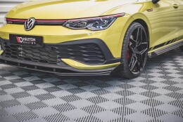 Street Pro Cup Spoilerlippe Front Ansatz passend für VW Golf 8 GTI Clubsport SCHWARZ+ HOCHGLANZ FLAPS