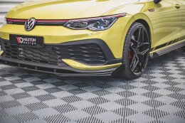 Street Pro Cup Spoilerlippe Front Ansatz für VW Golf 8 GTI Clubsport ROT+ HOCHGLANZ FLAPS