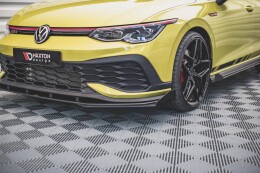 Street Pro Cup Spoilerlippe Front Ansatz für VW Golf 8 GTI Clubsport rot+ Hochglanz Flaps