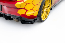 Street Pro Heck Ansatz Flaps Diffusor + Flaps für Ford VW Golf GTI Clubsport Mk8 Facelift schwarz Hochglanz