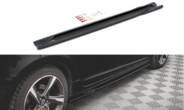 Seitenschweller Ansatz Cup Leisten passend für Volvo S60 R-Design Mk2 schwarz Hochglanz