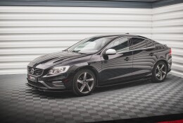 Seitenschweller Ansatz Cup Leisten passend für Volvo S60 R-Design Mk2 schwarz Hochglanz