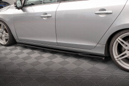 Seitenschweller Ansatz Cup Leisten passend für Volvo S60 R-Design Mk2 schwarz Hochglanz