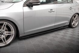Seitenschweller Ansatz Cup Leisten passend für Volvo S60 R-Design Mk2 schwarz Hochglanz