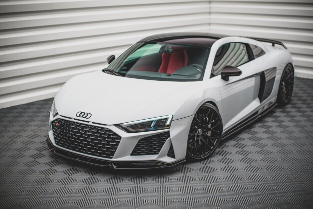 Cup Spoilerlippe Front Ansatz V.1 passend für Audi R8 Mk2 Facelift schwarz Hochglanz
