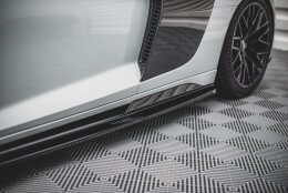 Seitenschweller Ansatz Cup Leisten passend für Audi R8 Mk2 Facelift schwarz Hochglanz