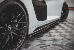 Seitenschweller Ansatz Cup Leisten passend für Audi R8 Mk2 Facelift schwarz Hochglanz