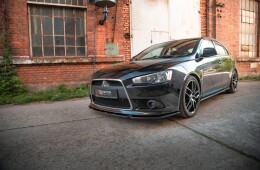 Street+ Spoilerlippe Front Ansatz passend für Mitsubishi Lancer Sportback Mk8 schwarz Hochglanz