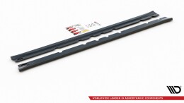 Seitenschweller Ansatz Cup Leisten passend für Mitsubishi Lancer Mk8 schwarz Hochglanz
