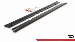 Seitenschweller Ansatz Cup Leisten passend für Mitsubishi Lancer Mk8 schwarz Hochglanz