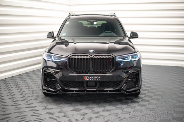 Cup Spoilerlippe Front Ansatz V.2 für BMW X7 M-Paket G07 schwarz Hochglanz