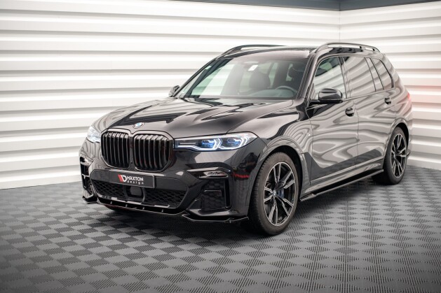 Cup Spoilerlippe Front Ansatz V.3 für BMW X7 M-Paket G07 schwarz Hochglanz