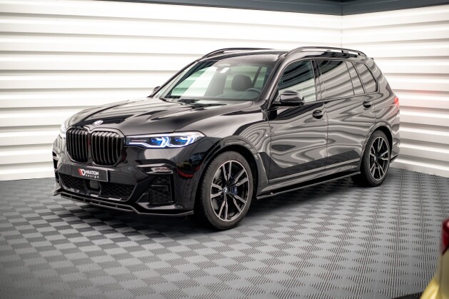 Seitenschweller Ansatz Cup Leisten für BMW X7 M-Paket G07 schwarz Hochglanz