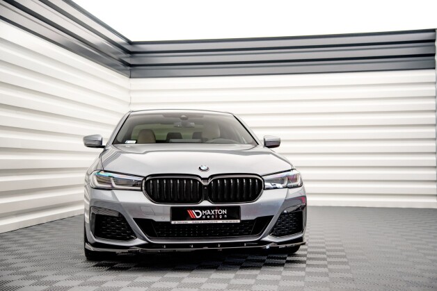 Street+ Spoilerlippe Front Ansatz V.2 passend für BMW 5er M-Paket / M550i / M550d Limousine / Touring G30 / G31 FL schwarz Hochglanz