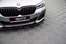 Cup Spoilerlippe Front Ansatz V.2 für BMW 5er G30 FL M-Paket schwarz Hochglanz