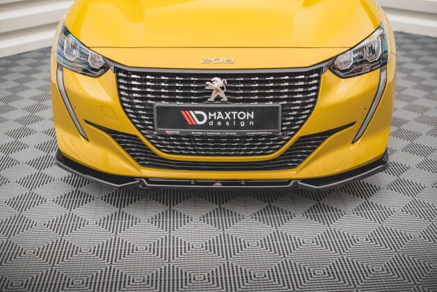 Cup Spoilerlippe Front Ansatz V.1 passend für Peugeot 208 Mk2 schwarz matt