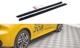 Seitenschweller Ansatz Cup Leisten für Peugeot 208 Mk2 schwarz Hochglanz