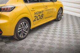 Seitenschweller Ansatz Cup Leisten passend für Peugeot 208 Mk2 schwarz Hochglanz