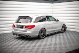 Mittlerer Cup Diffusor Heck Ansatz DTM Look passend für Mercedes-Benz C W205 schwarz Hochglanz