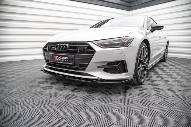 Street+ Spoilerlippe Front Ansatz V.1 passend für Audi A7 C8 schwarz Hochglanz