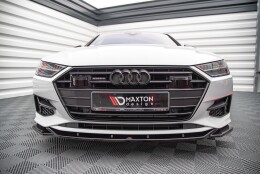 Street+ Spoilerlippe Front Ansatz V.1 passend für Audi A7 C8 schwarz Hochglanz