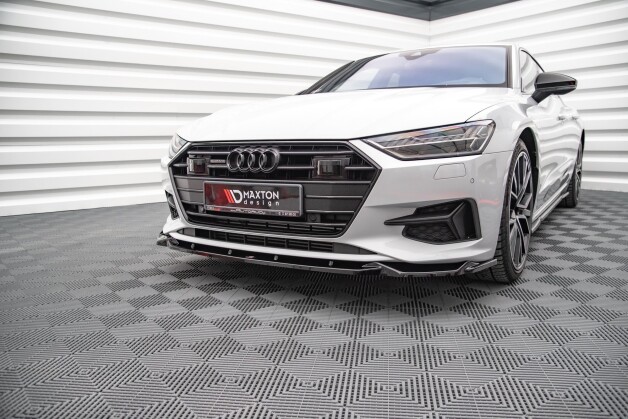 Cup Spoilerlippe Front Ansatz V.2 passend für Audi A7 C8 schwarz Hochglanz