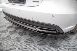 Mittlerer Cup Diffusor Heck Ansatz passend für Audi A7 C8 schwarz Hochglanz