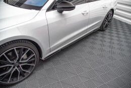 Seitenschweller Ansatz Cup Leisten passend für Audi A7 C8 schwarz Hochglanz
