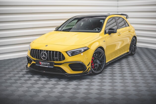 Cup Spoilerlippe Front Ansatz V.3 + Flaps für Mercedes-AMG A 45 S Aero Pack W177