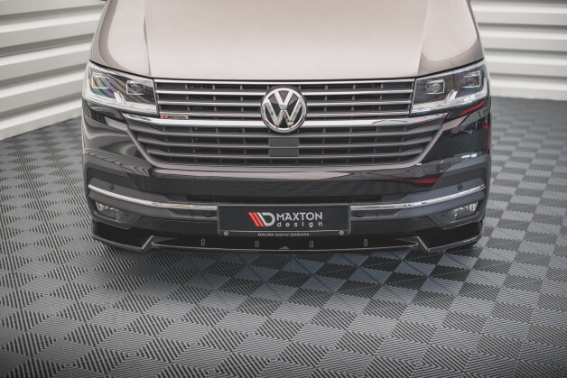 Cup Spoilerlippe Front Ansatz V.1 passend für VW T6 Facelift schwarz Hochglanz