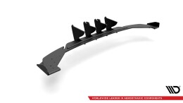 Street Pro Heck Ansatz Diffusor +Flaps für Seat Leon FR Hatchback Mk4 schwarz Hochglanz ROT+ HOCHGLANZ FLAPS