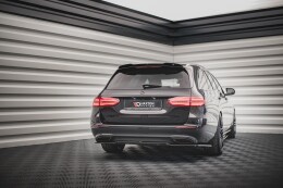 Mittlerer Cup Diffusor Heck Ansatz für Mercedes E W213 schwarz Hochglanz