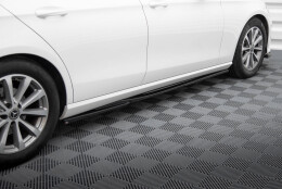 Seitenschweller Ansatz Cup Leisten passend für Mercedes-Benz E W213 schwarz Hochglanz