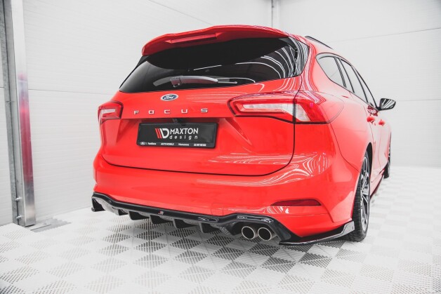 Heck Ansatz Diffusor passend für Ford Focus ST-Line Kombi Mk4 schwarz Hochglanz