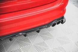 Heck Ansatz Diffusor passend für Ford Focus ST-Line Kombi Mk4 schwarz Hochglanz