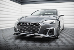 Cup Spoilerlippe Front Ansatz V.1 passend für Audi S5 / A5 S-Line F5 Facelift schwarz Hochglanz