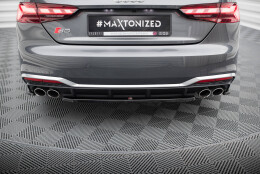 Mittlerer Cup Diffusor Heck Ansatz passend für Audi S5 Sportback / Coupe F5 Facelift schwarz Hochglanz