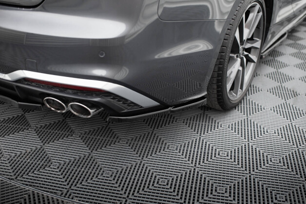 Heck Ansatz Flaps Diffusor passend für Audi S5 Sportback / Coupe F5 Facelift schwarz Hochglanz