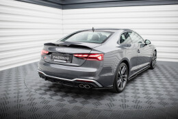 Heck Ansatz Flaps Diffusor passend für Audi S5 Sportback / Coupe F5 Facelift schwarz Hochglanz