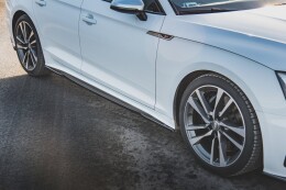 Seitenschweller Ansatz Cup Leisten für Audi S5 / A5 S-Line Sportback F5 Facelift schwarz Hochglanz