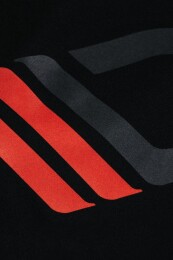 Maxton Design® Black T-Shirt Herren Logo Rot-Schwarz M