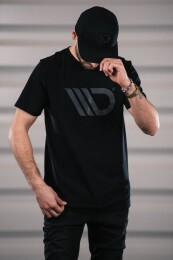 Maxton Design® Black T-Shirt Herren Logo Schwarz M