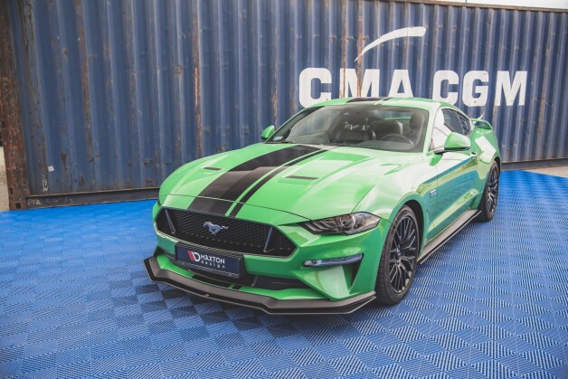 Street Pro Cup Spoilerlippe Front Ansatz V.1 passend für Ford Mustang GT MK6 Facelift SCHWARZ