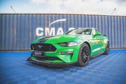 Street Pro Cup Spoilerlippe Front Ansatz V.1 passend für Ford Mustang GT MK6 Facelift rot+ Hochglanz Flaps