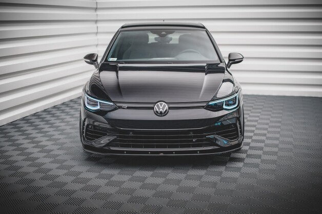 Street+ Spoilerlippe Front Ansatz V.1 passend für VW Golf R Hatchback / Variant Mk8 schwarz Hochglanz