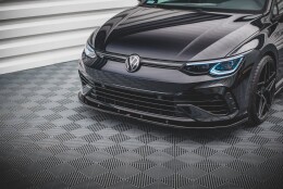 Street+ Spoilerlippe Front Ansatz V.1 passend für VW Golf R Hatchback / Variant Mk8 schwarz Hochglanz