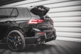 Mittlerer Cup Diffusor Heck Ansatz passend für VW Golf R Mk8 schwarz Hochglanz