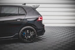 Street+ Heck Ansatz Flaps V.1 passend für VW Golf R Hatchback Mk8 FL schwarz Hochglanz