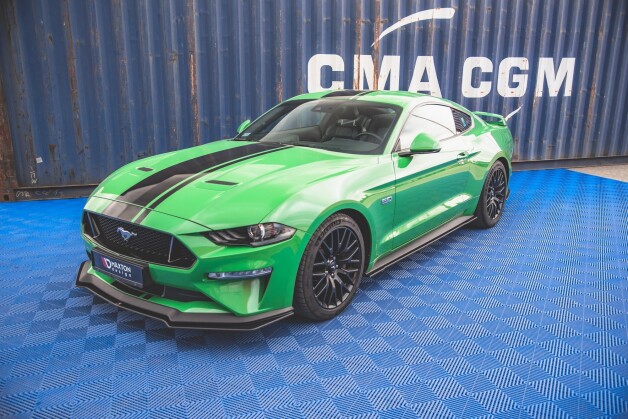 Street Pro Seitenschweller Ansatz Cup Leisten V.1 passend für Ford Mustang GT Mk6 Facelift SCHWARZ